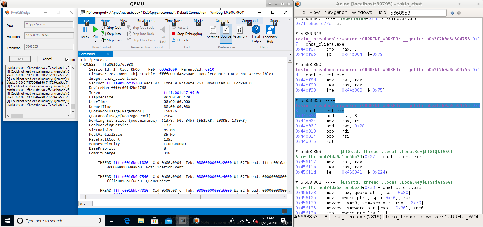 output of process command